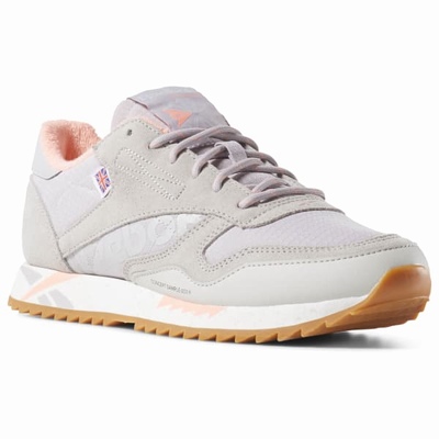Reebok Classic Leather Ripple Altered Shoes For Women Colour:Beige/Purple/Pink